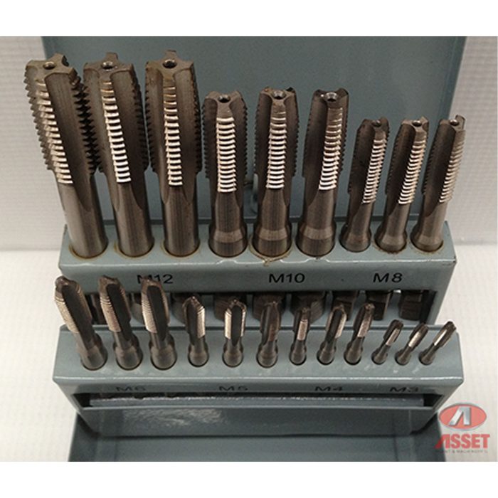 HSS Hand Tapping Set - 21 Piece. M3 - M12 In Steel Case. M3, M4, M5, M6, M8, M10, M12 - Image 9