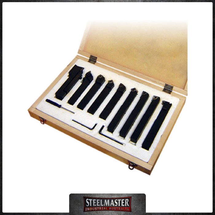 Carbide Turning Tool Set - 32mm Shank. Clamped Type. 9 Piece