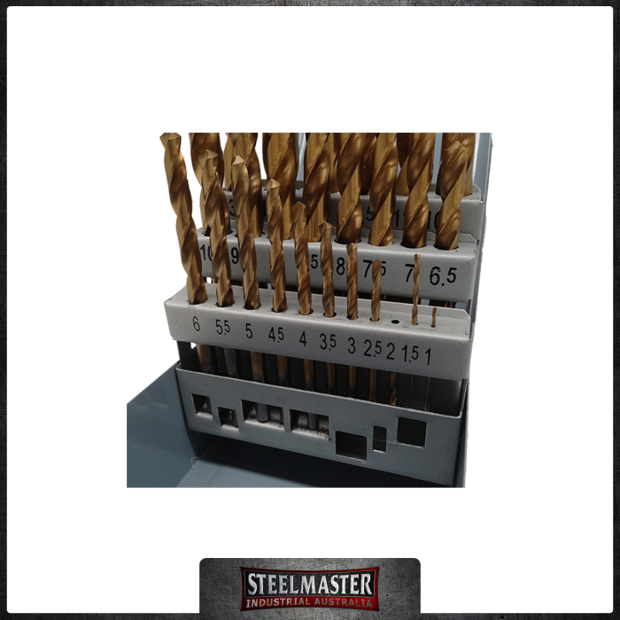 Drill Set - TiN Coated - 25 Piece. 1 - 13mm, 1 ~ 13 mm, 0.5 mm increments.