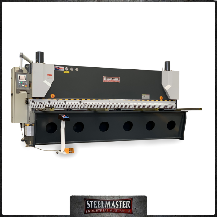 STEELMASTER -MS8-4008PSS. Guillotine Vari Rake 4000mm x 8mm Capacity, Rear Pneumatic Sheet Support